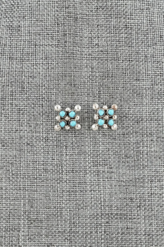 Turquoise & Sterling Silver Earrings - Calvert Lamy