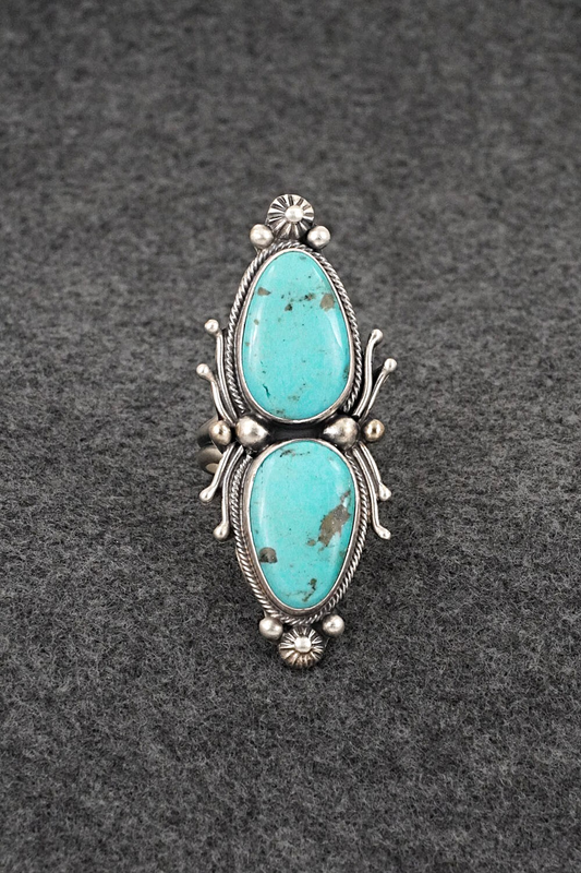 Turquoise & Sterling Silver Ring - Kathleen Livingston - Size 7 Adj.