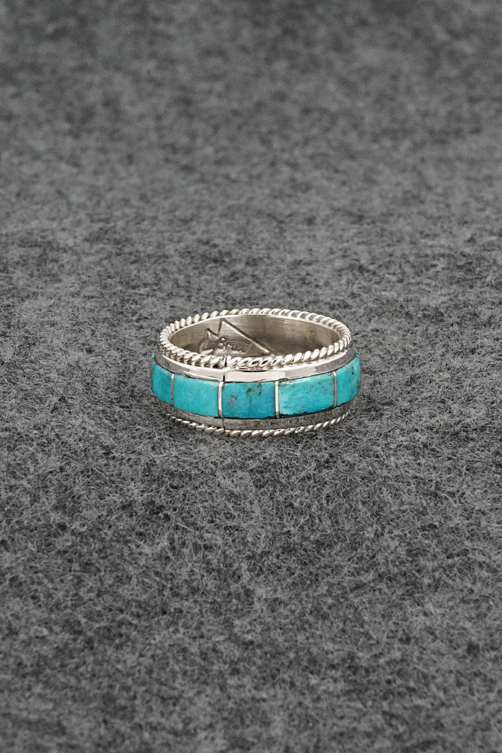 Turquoise & Sterling Silver Ring - Bruce Johnson - Size 7