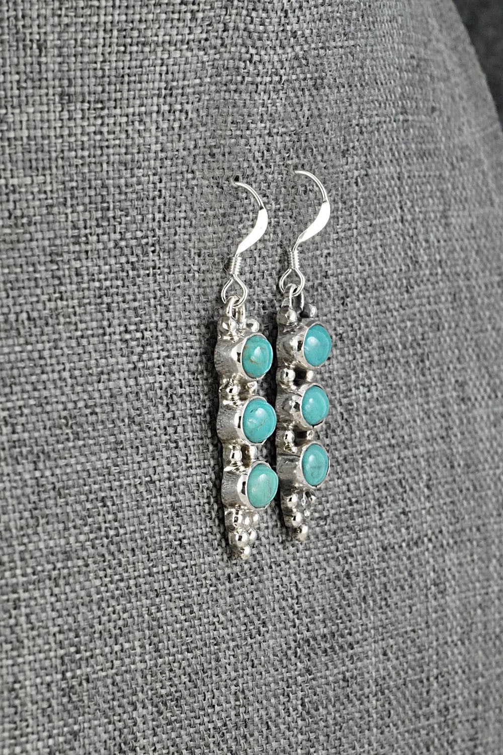 Turquoise & Sterling Silver Earrings - Gary Shorty