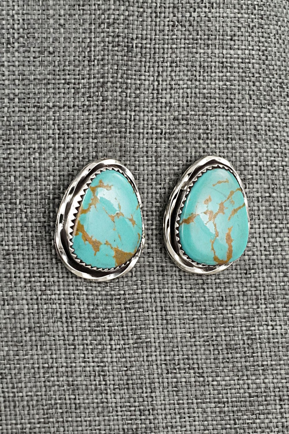 Turquoise & Sterling Silver Earrings - Ernest Hawthorne