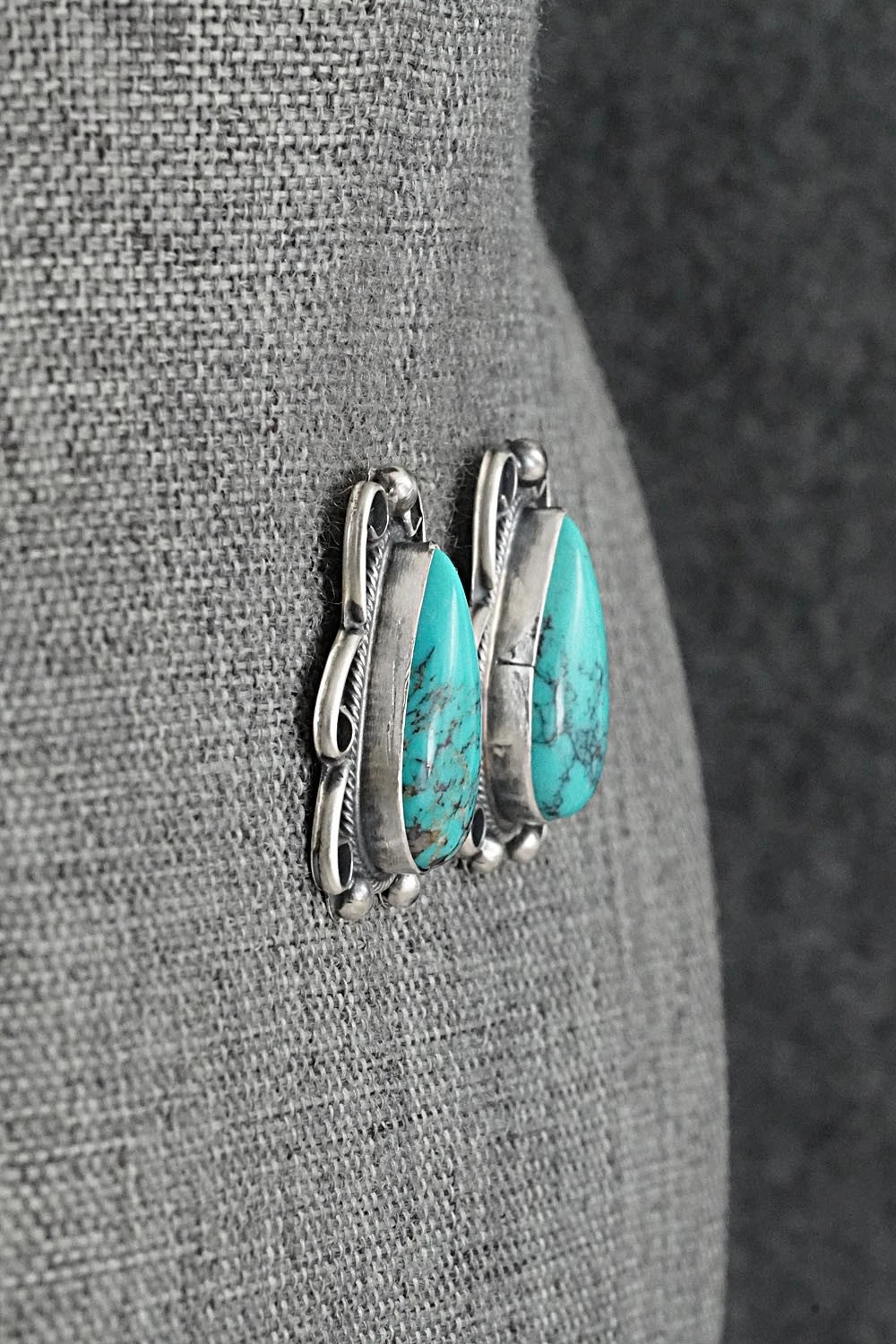 Turquoise & Sterling Silver Earrings - Kobe Martinez