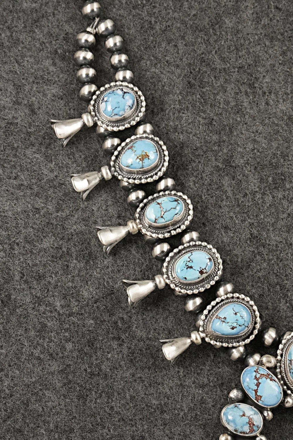 Turquoise & Sterling Silver Squash Blossom Set - Darrin Livingston