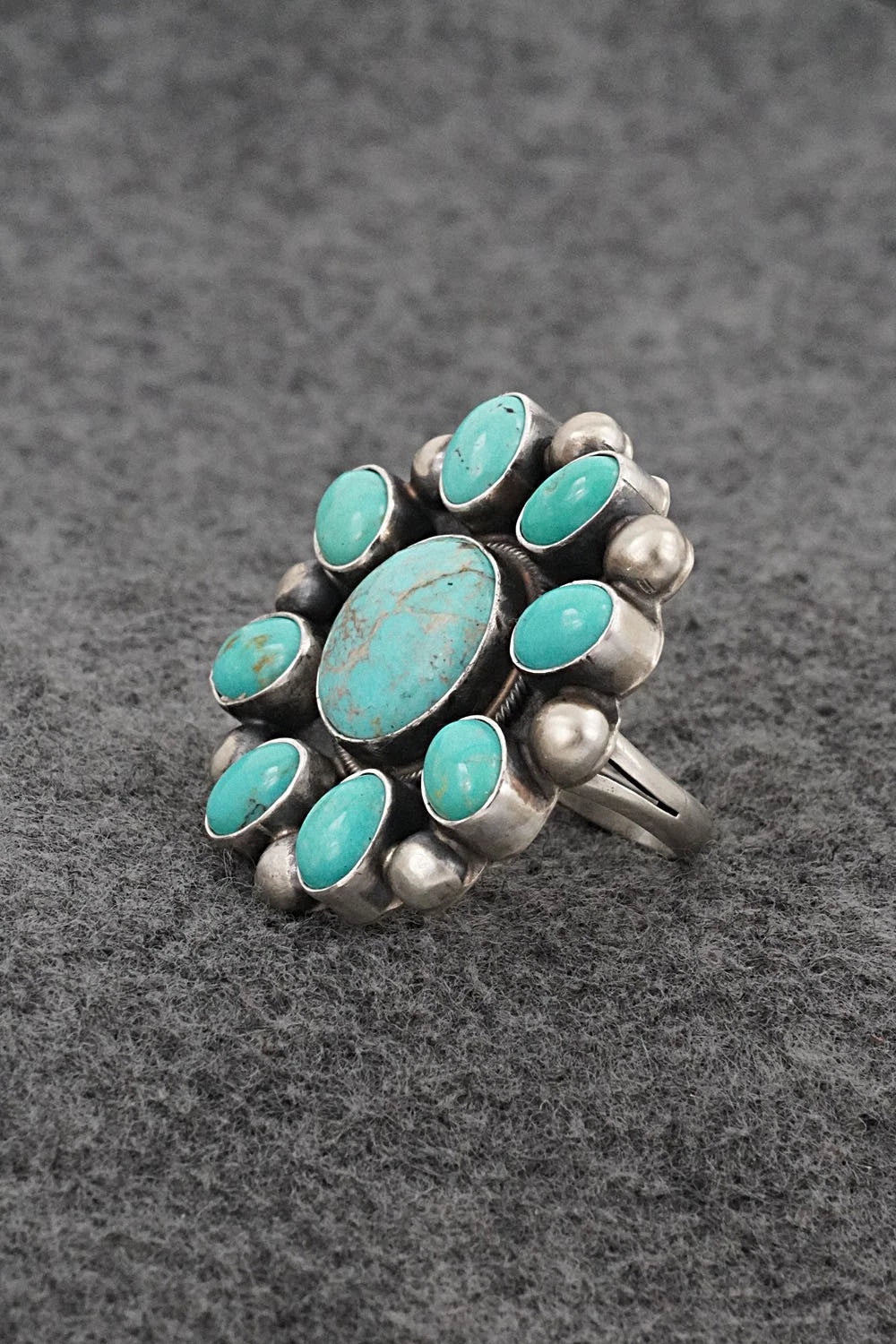 Turquoise & Sterling Silver Ring - Kathleen Livingston - Size Adjustable