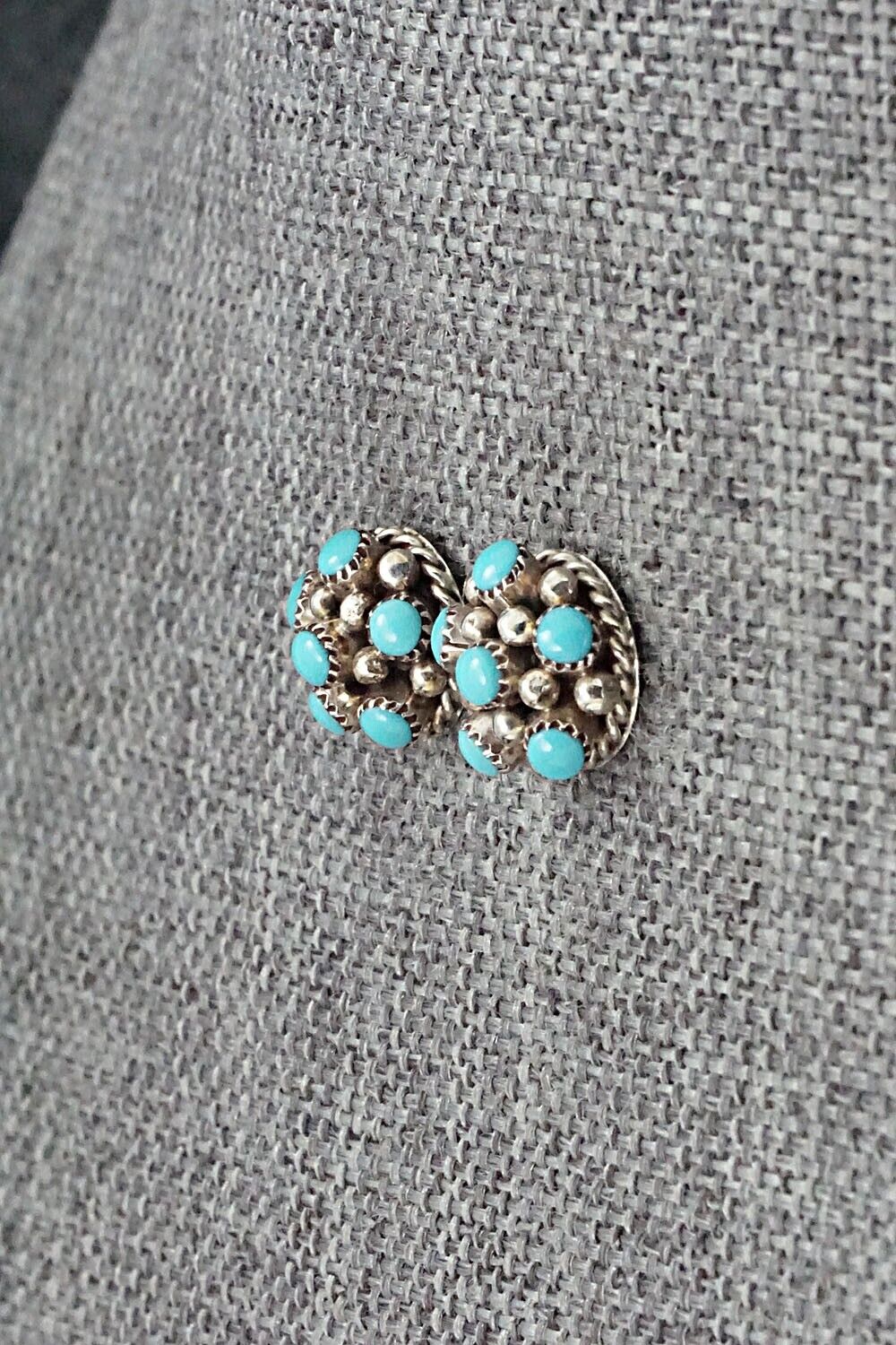 Turquoise & Sterling Silver Earrings - Dickie Charlie