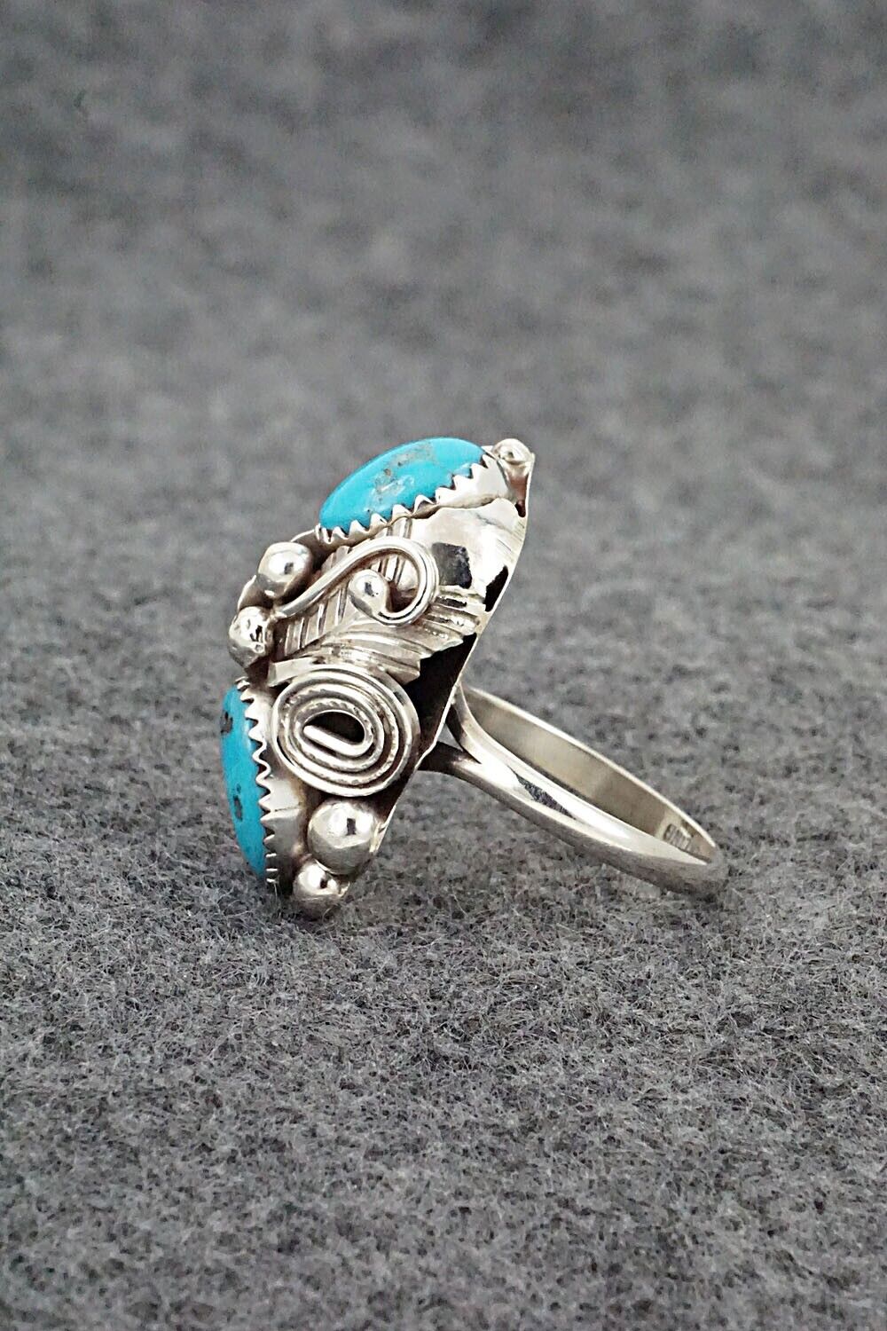 Turquoise & Sterling Silver Ring - Max Calladitto - Size 7