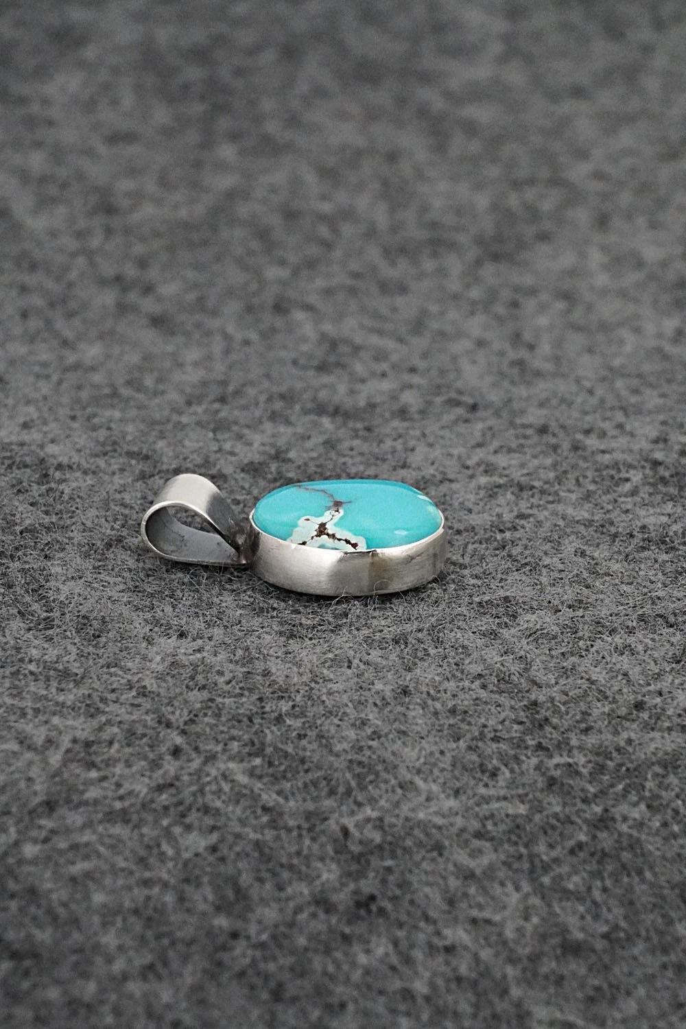 Turquoise & Sterling Silver Pendant - Eugene Gruber