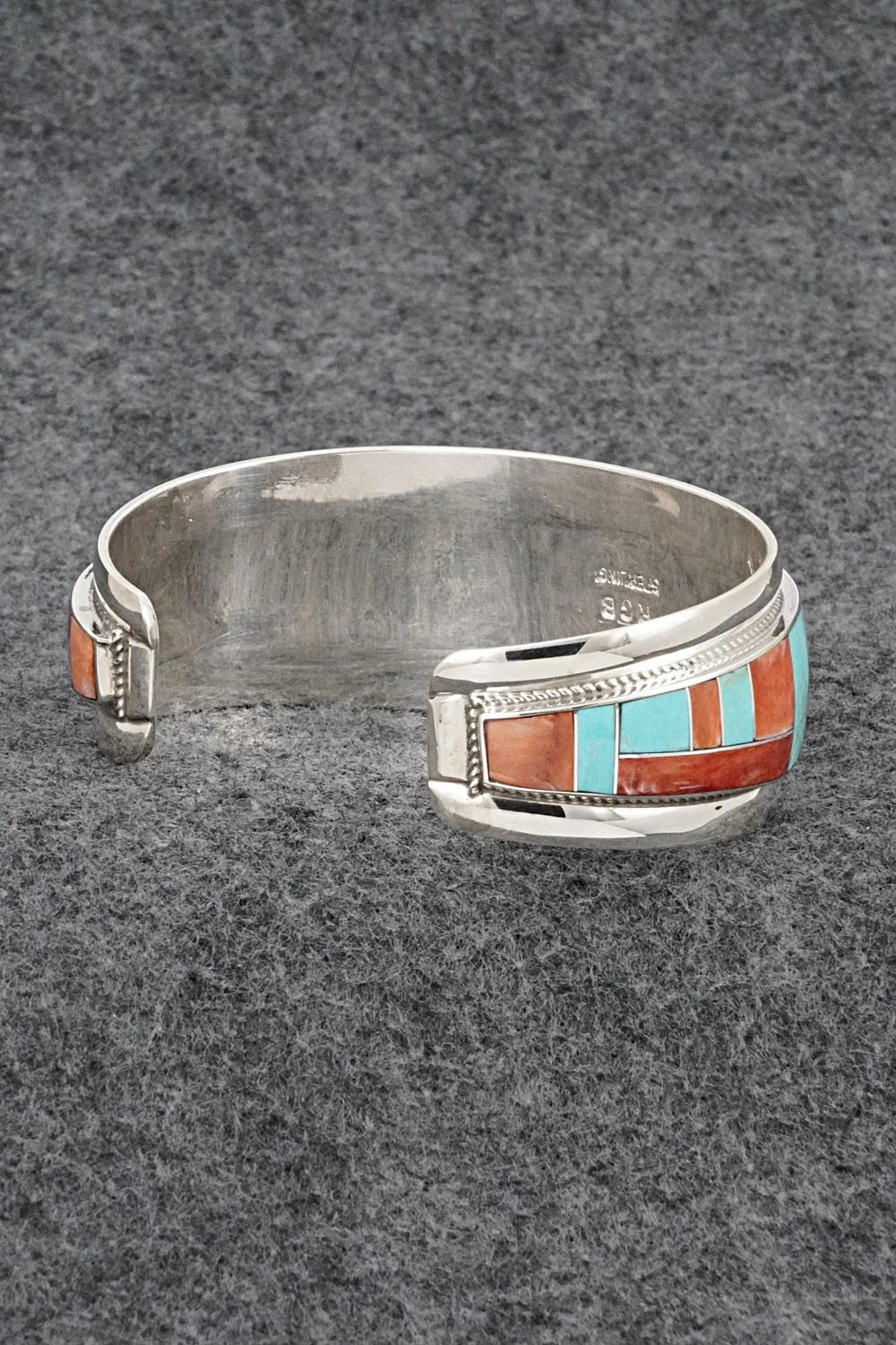 Turquoise, Spiny Oyster & Sterling Silver Bracelet - Glendora Booqua