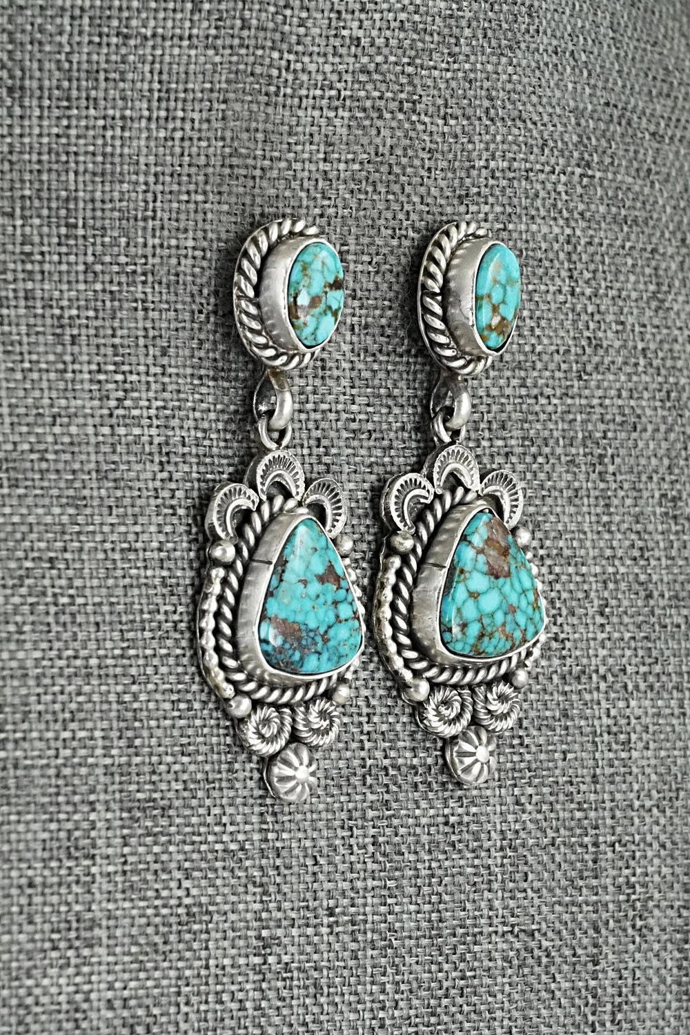 Turquoise & Sterling Silver Necklace and Earrings Set - Rosita Calladitto