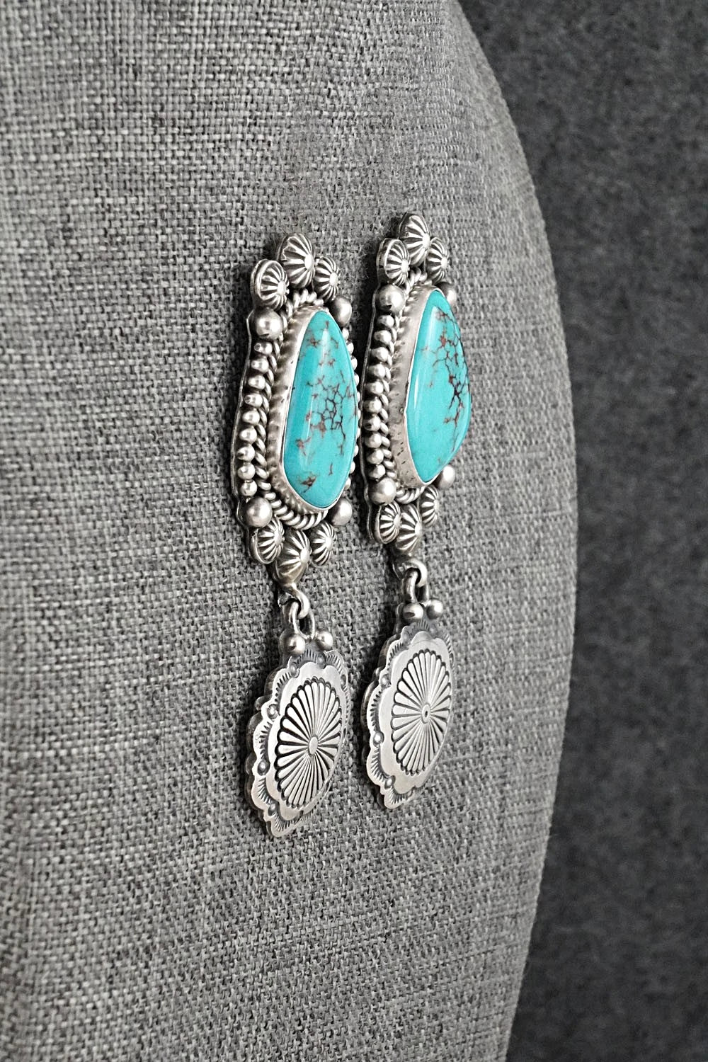 Turquoise & Sterling Silver Earrings - Michael Calladitto
