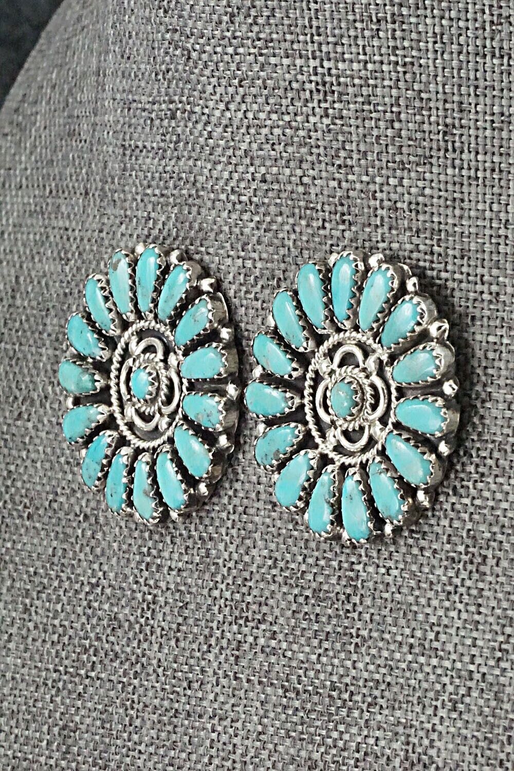 Turquoise and Sterling Silver Earrings - Zeita Begay