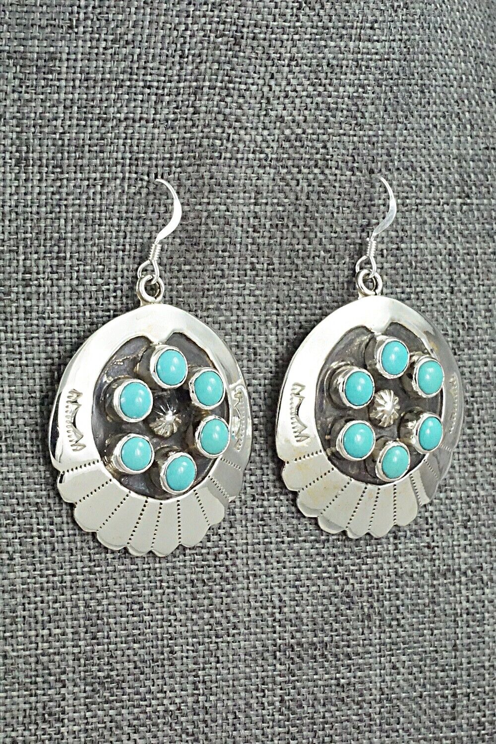 Turquoise & Sterling Silver Earrings - Kenny Lonjose