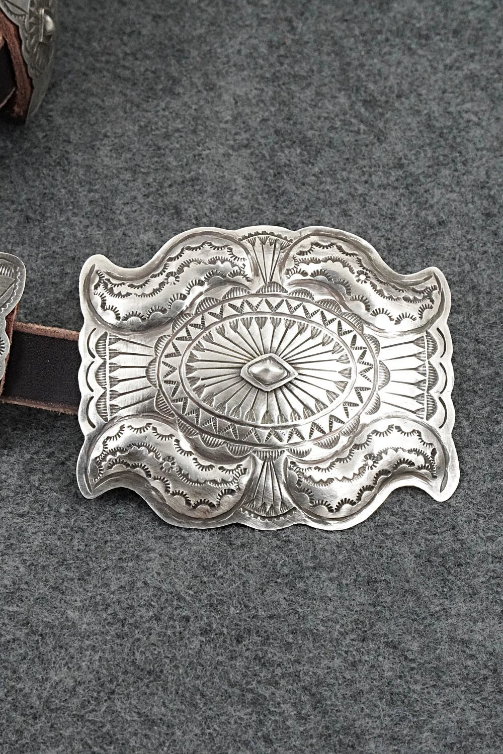 Sterling Silver & Leather Concho Belt - Dan Morgan