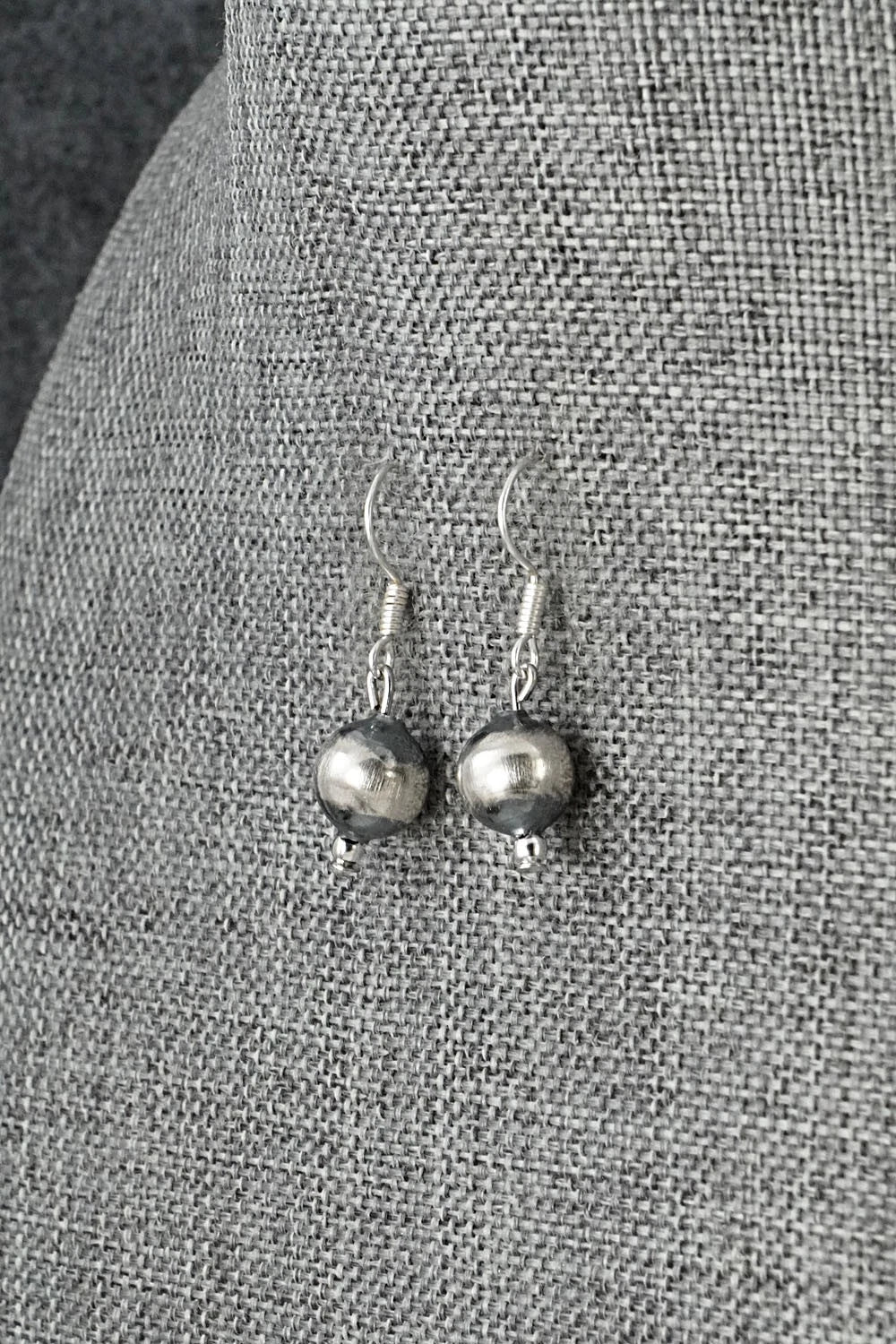 Sterling Silver Navajo Pearl Necklace & Earrings Set - Treva Jim