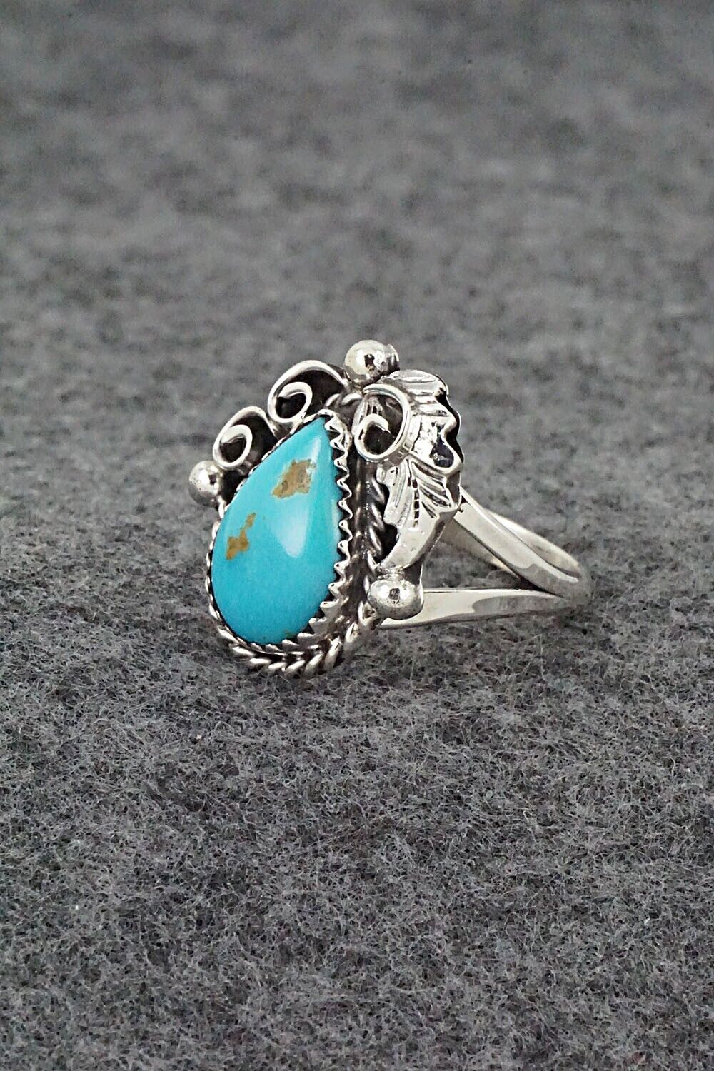 Turquoise & Sterling Silver Ring - Roberta Begay - Size 7.5