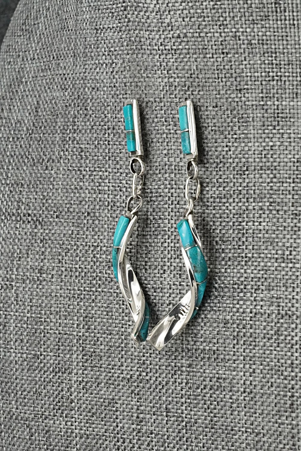 Turquoise & Sterling Silver Earrings - Gloria Waatsa