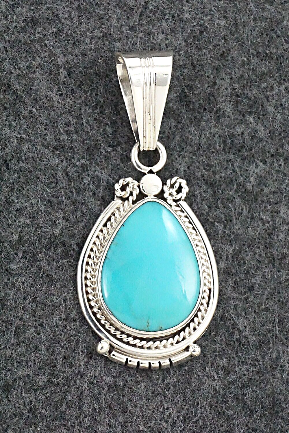 Turquoise & Sterling Silver Pendant - Samuel Yellowhair