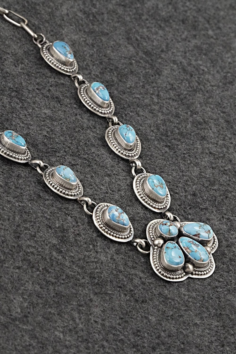 Turquoise & Sterling Silver Necklace and Earrings Set - Kathleen Livingston