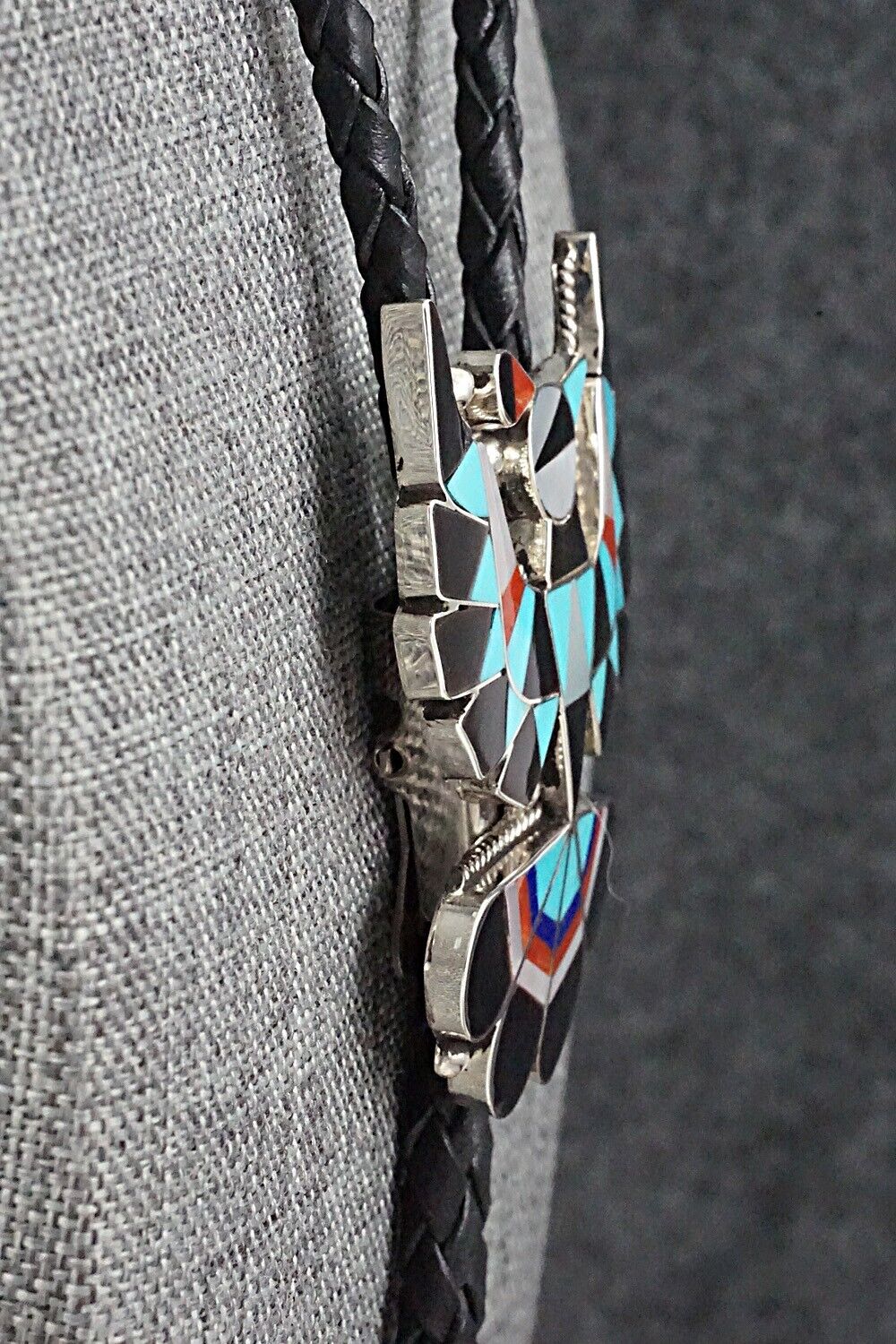 Multi-Stone & Sterling Silver Inlay Bolo Tie - Delwin Gasper