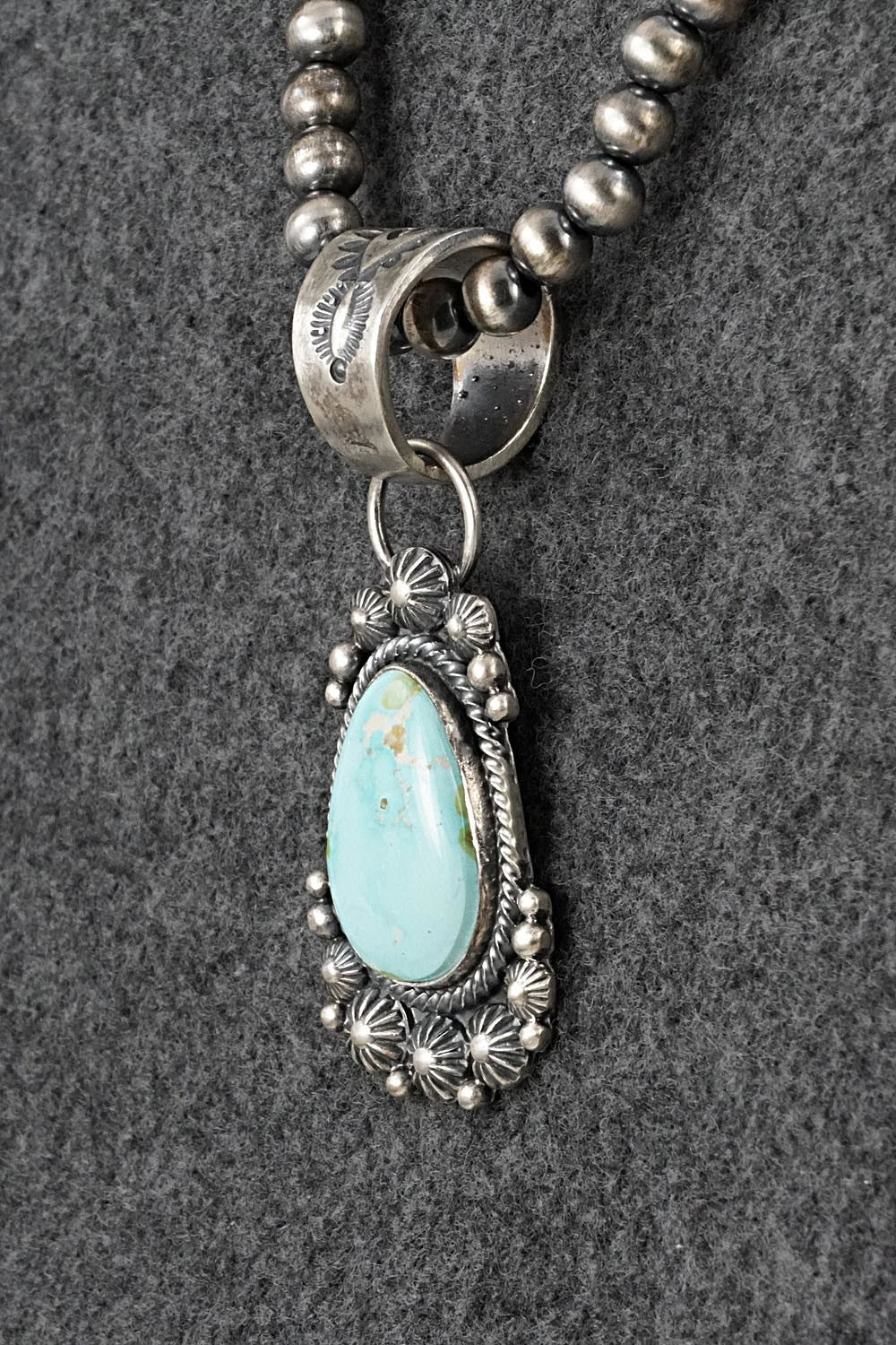 Turquoise & Sterling Silver Necklace - Tom Lewis