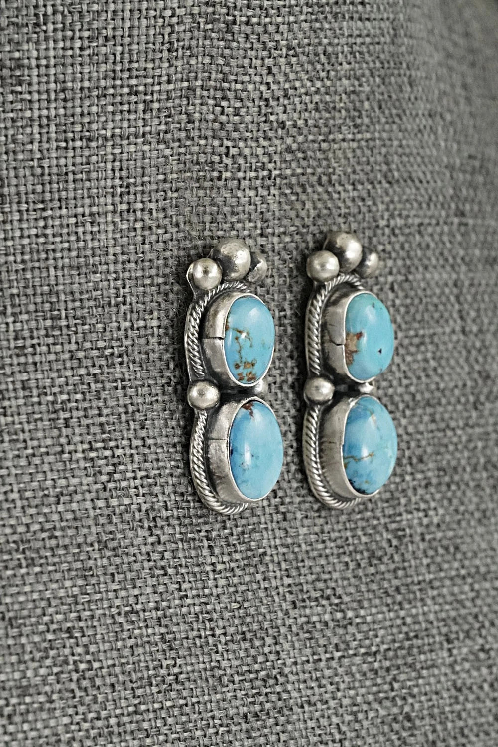 Turquoise & Sterling Silver Squash Blossom Set - Darrin Livingston