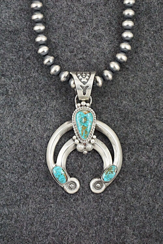 Turquoise & Sterling Silver Necklace - Tom Lewis