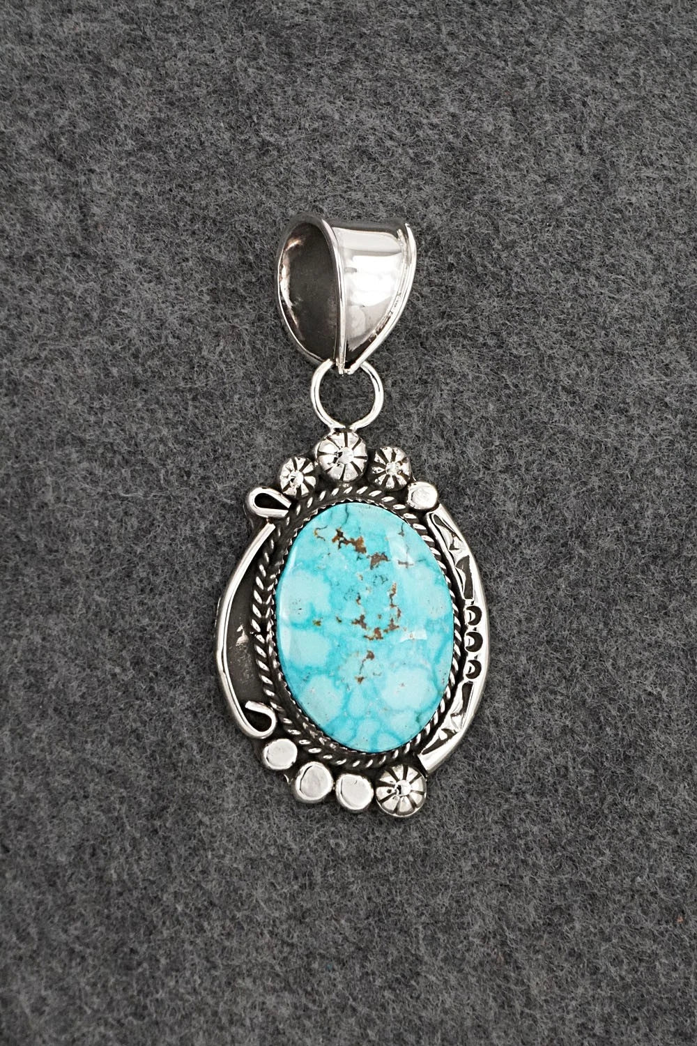 Turquoise & Sterling Silver Pendant - Phil Nez
