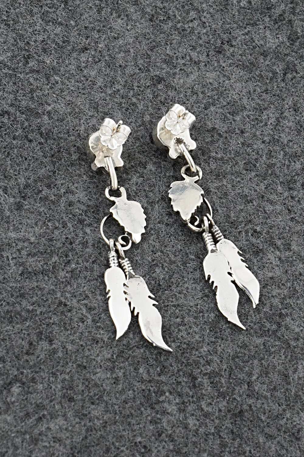 Coral & Sterling Silver Earrings - Rita Largo