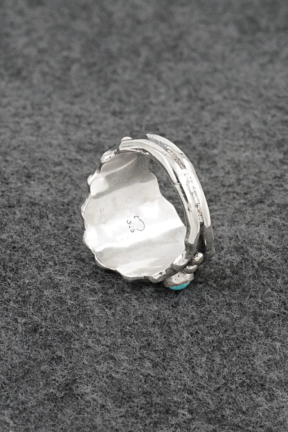 Turquoise & Sterling Silver Ring - Genevieve Francisco - Size 12.5