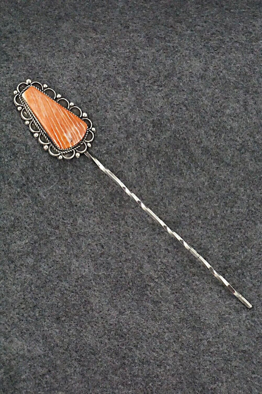 Spiny Oyster & Sterling Silver Hair Pin - Lorenzo Arviso