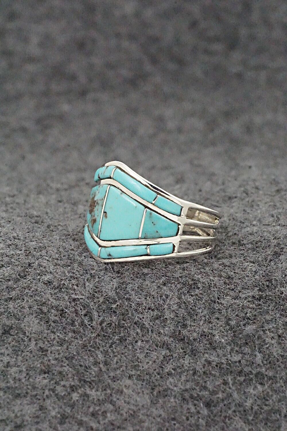 Turquoise & Sterling Silver Ring - Andrew Enrico - Size 9