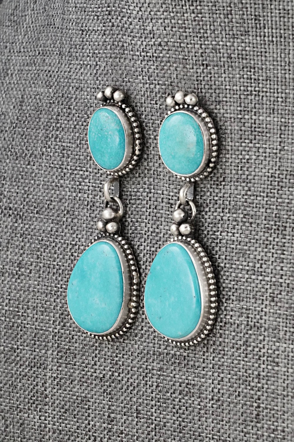 Turquoise & Sterling Silver Earrings - Betty Tom