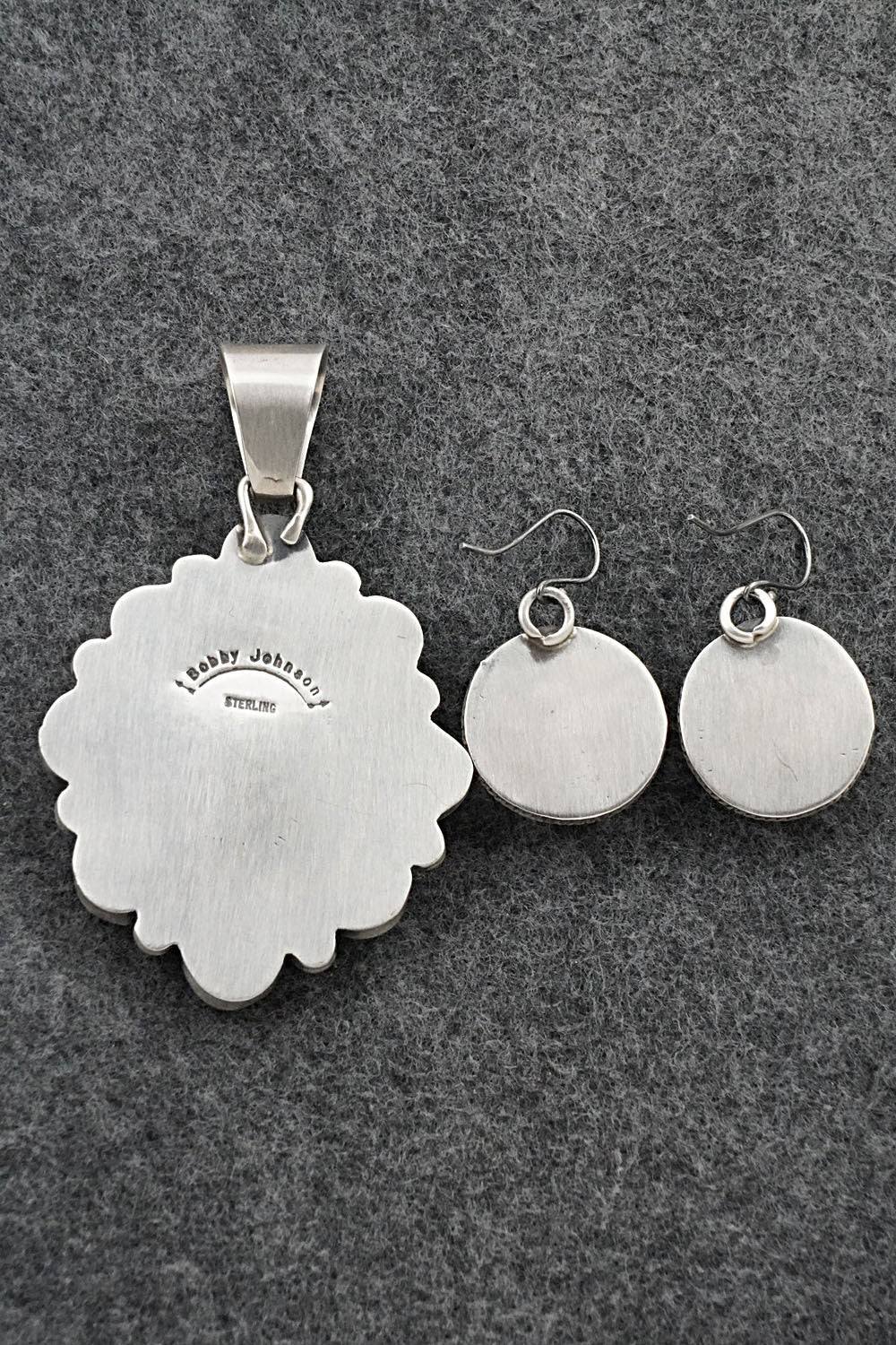 Turquoise & Sterling Silver Pendant and Earrings Set - Bobby Johnson