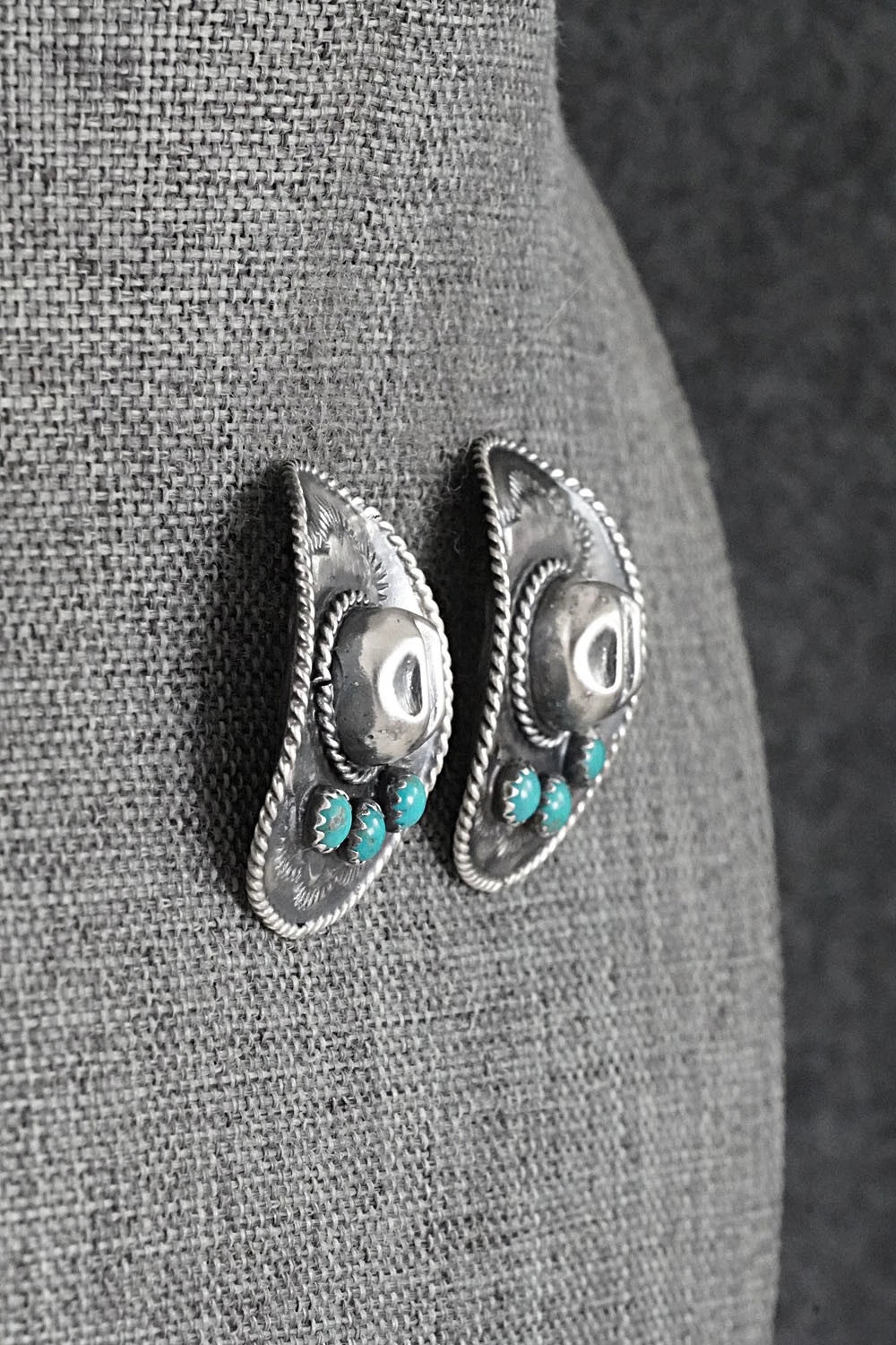 Turquoise & Sterling Silver Earrings - Bobby Platero