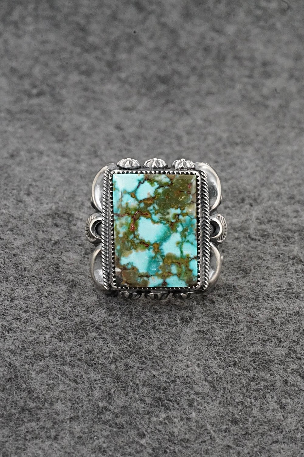 Turquoise & Sterling Silver Ring - Delbert Gordon - Size 10.5