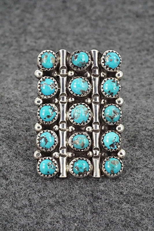 Turquoise & Sterling Silver Ring - Priscilla Reeder - Size 8.5