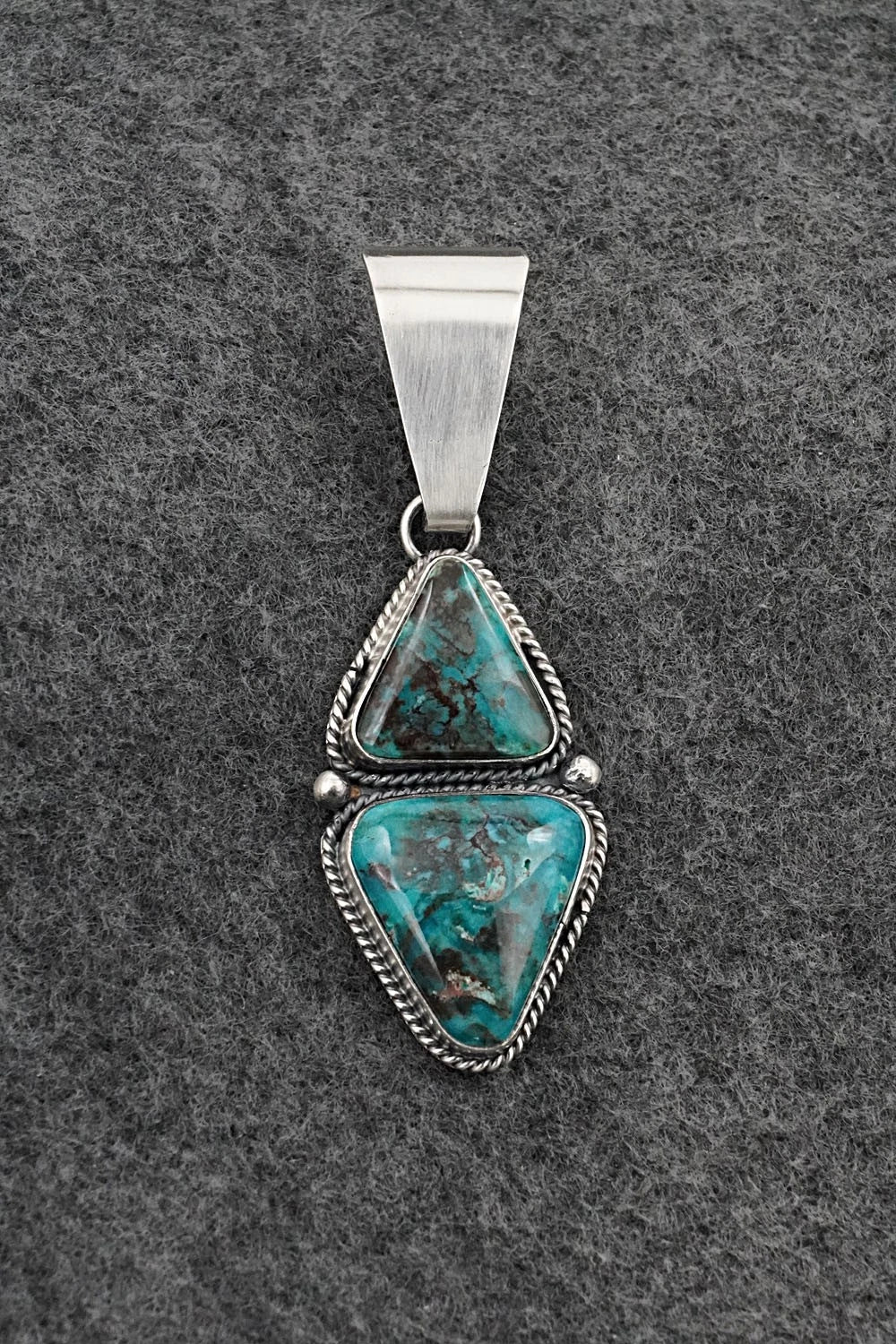 Turquoise & Sterling Silver Pendant - Eugene Gruber