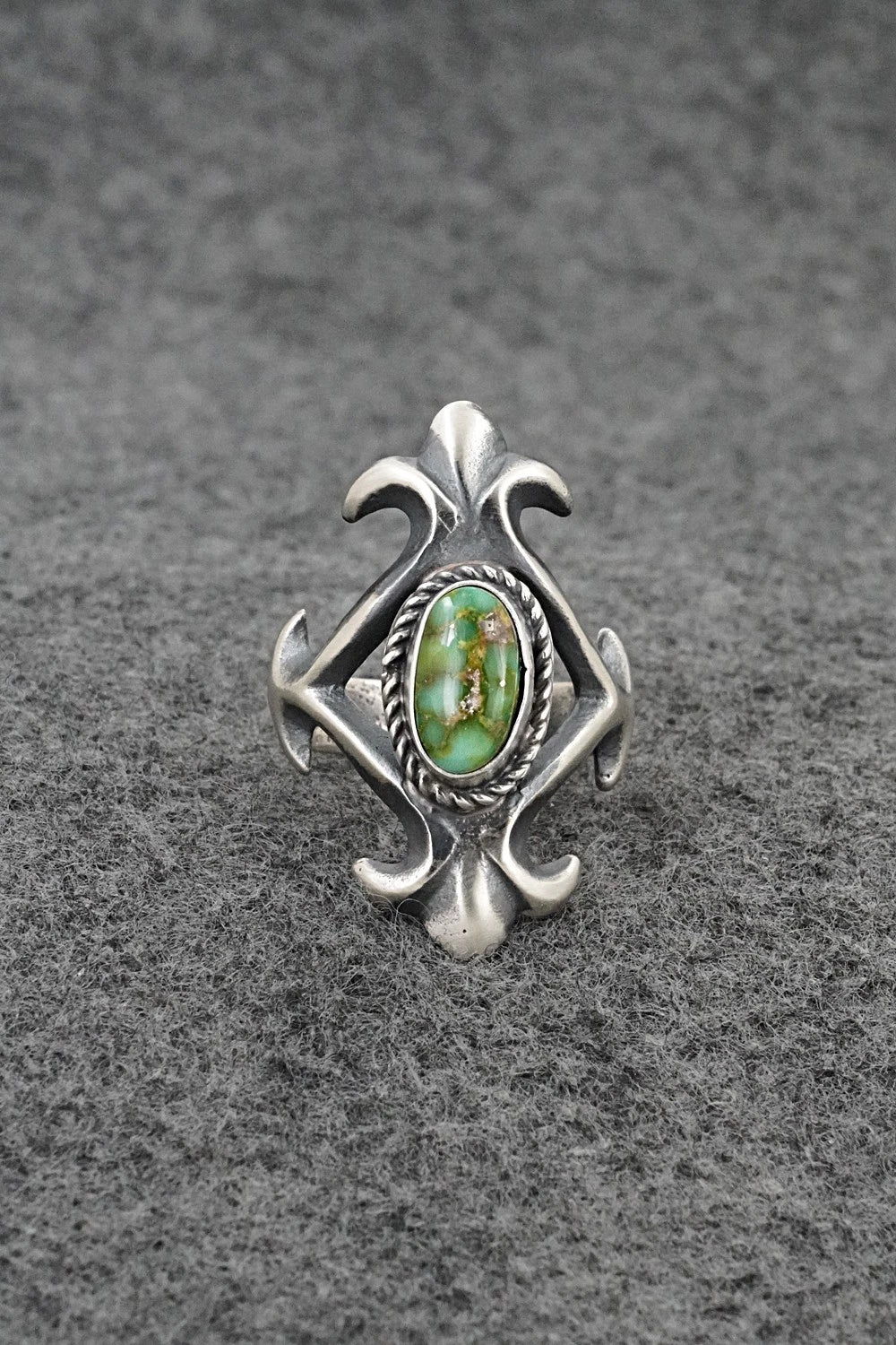 Turquoise & Sterling Silver Ring - Harrison Bitsue - Size 7