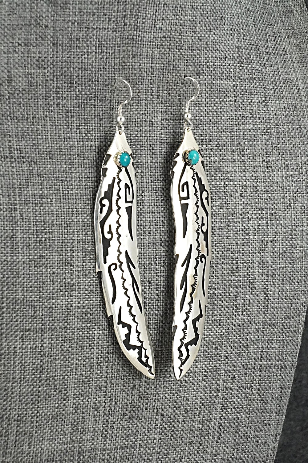 Turquoise & Sterling Silver Earrings - Rosita Singer