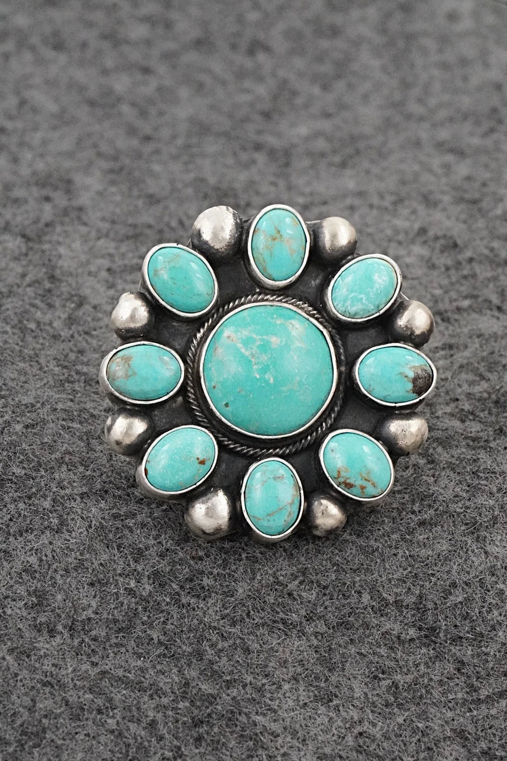 Turquoise & Sterling Silver Ring - Kathleen Livingston - Size Adjustable