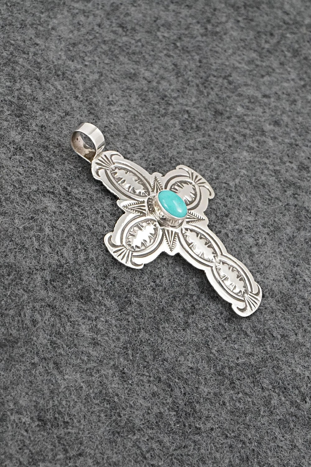 Turquoise & Sterling Silver Pendant - Arnold Blackgoat