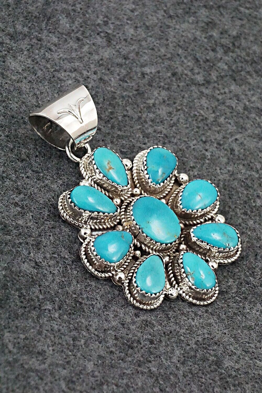 Turquoise & Sterling Silver Pendant - Ernest Hawthorne