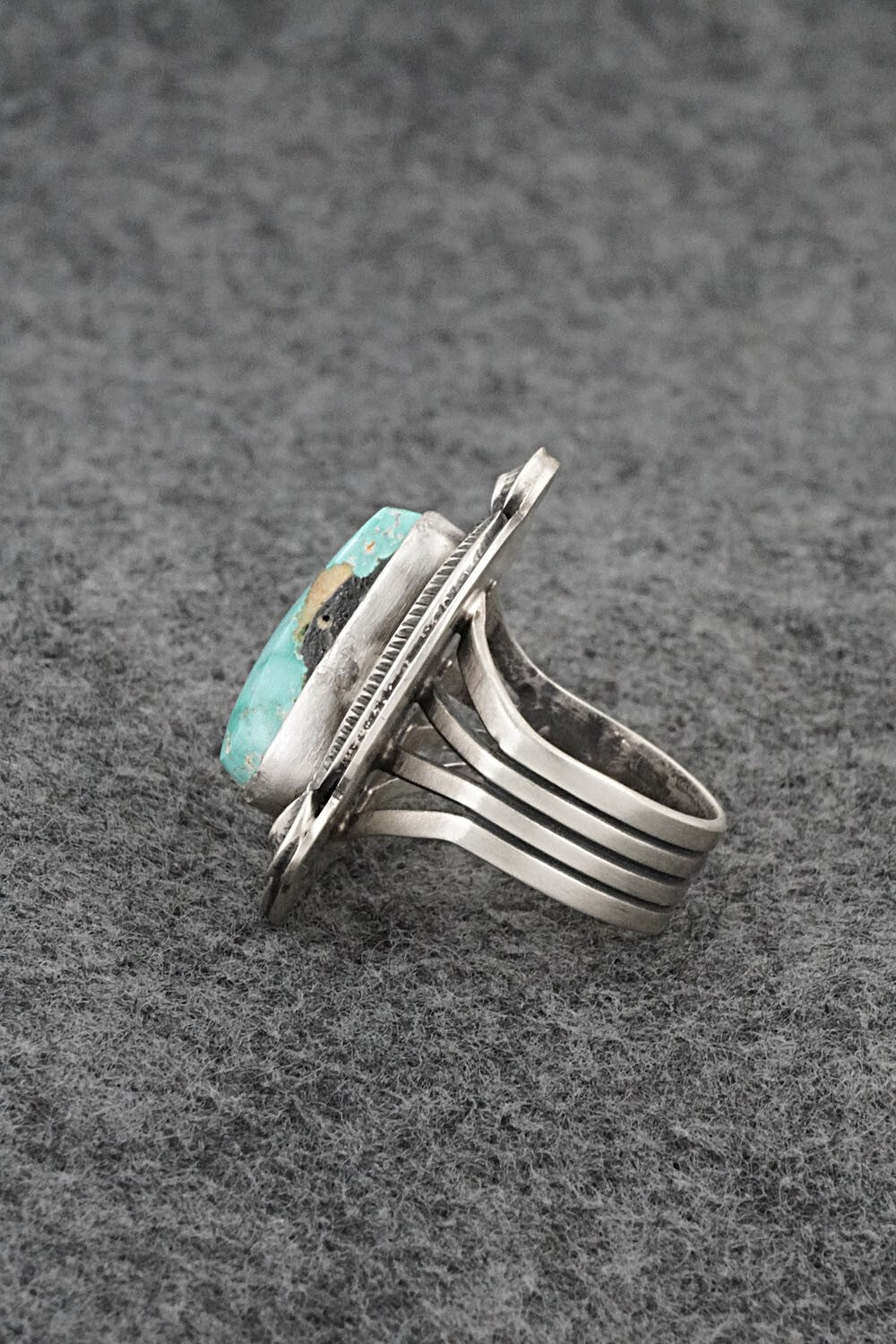 Turquoise & Sterling Silver Ring - Randy Billy - Size 8