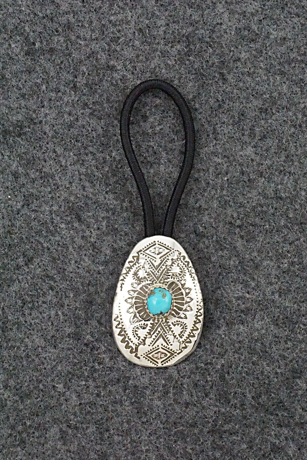 Turquoise & Sterling Silver Hair Tie - Shirley Skeets