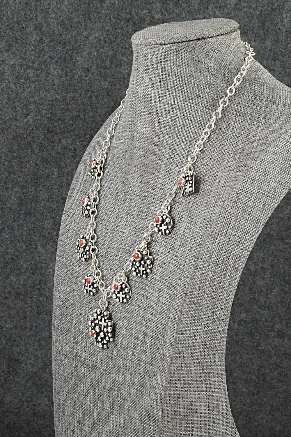 Coral & Sterling Silver Necklace - Akee Douglas