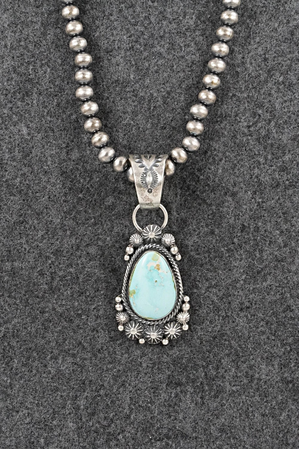 Turquoise & Sterling Silver Necklace - Tom Lewis