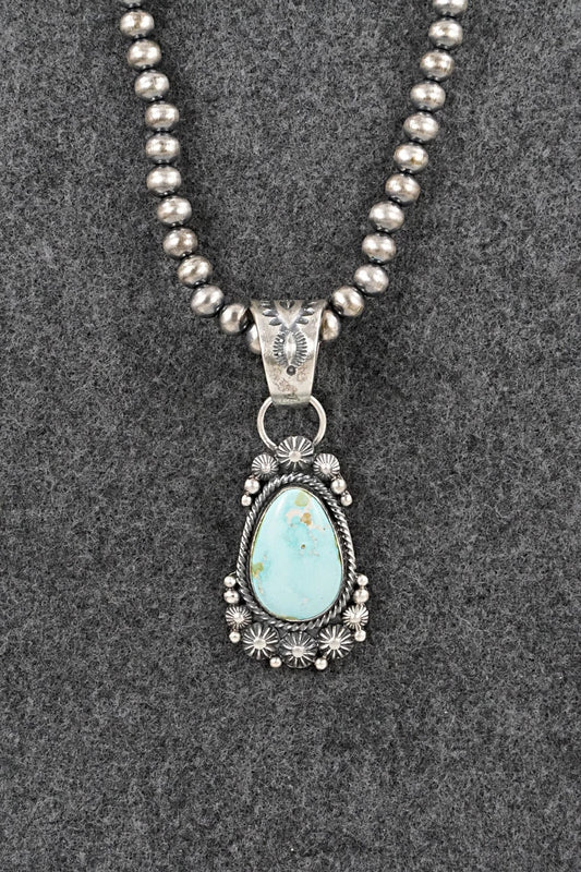 Turquoise & Sterling Silver Necklace - Tom Lewis
