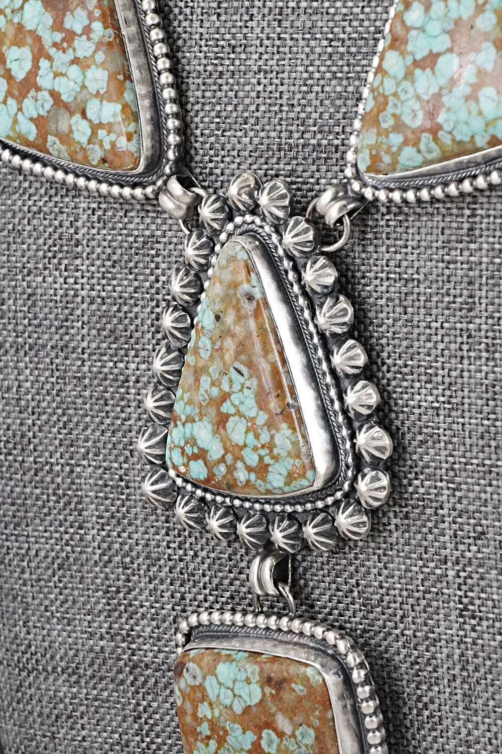 Turquoise & Sterling Silver Necklace and Earrings Set - Darrin Livingston