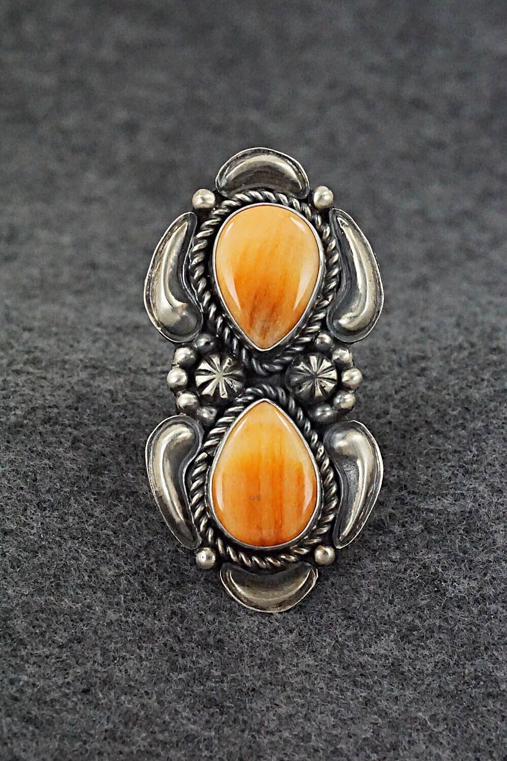 Spiny Oyster & Sterling Silver Ring - Jeff James - Size 8