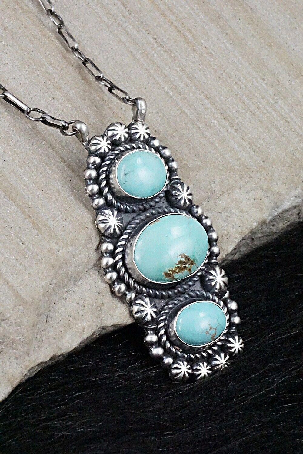 Turquoise & Sterling Silver Necklace - Jeff James
